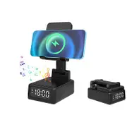 Cell Phone Stand with Wireless Charger and Bluetooth Speaker 4 in 1 Alarm Clock