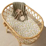Snuggle Hunny Golden Wattle Organic Bassinet Sheet / Change Pad Cover