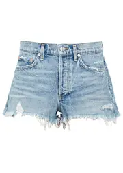 Agolde Parker Distressed Denim Shorts - Blue - (W30 / UK 12 / M) (W30 / UK 12 / M)