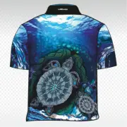 Short Sleeve Indigenous Turtle - Aboriginal Art Fishing Shirt