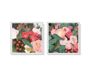 50cmx50cm Eucalyptus Bouquet 2 Sets White Frame Canvas Wall Art