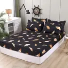 Feather Fitted Sheet Mattress Protector Cotton Bed Sheet Set Full Queen King