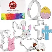 Easter Cookie Cutters 5-Pc. Set Made in USA by Ann Clark, Easter Egg, Easter Bunny, Bunny Face, Holy Cross, Lamb