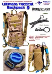 Benchmade Survival MultiTool Knife Spear Kydex Sheath Hydration Backpack