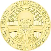 [Yvhusk] 2nd Amendment is My Gun Permit Challenge Coin The 2nd Amendment 1791 Patriotic Commemorative Coin - Gold