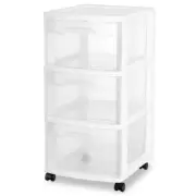 Plastic Rolling Storage Cart 3 Drawer Organizer W/ Casters Medium Home Bedroom