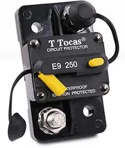 T Tocas Hi-Amp 3/8“ Studs 250 Amp Circuit Breaker with Manual Reset Switchable for Boat Marine Car Audio Battery Solar System IP67,UL Certified12V - 48V DC, (250a)