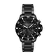 【EMPORIO ARMANI】Diver 摩登暗黑三眼手錶 黑色陶瓷錶帶 AR70010 43mm 現代鐘錶