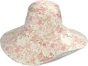 [Yoogain] Rose Retro Japanese Flower Foldable uv Hats for Women Sun for Beach Vacation Decorative Floppy Sun hat for Women uv Protection Vacation Must Haves Sombrero de Playa para Mujer, Rose Retro Japanese