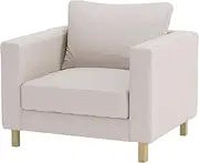 Sofa Renewal Durable Custom Made Karlstad Chair Cover Replacement for IKEA Karlstad Armchair (Polyester Flax Beige)