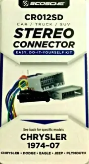 Stereo Connector Chrysler 1974-07, Dodge Eagle Jeep Plymouth - Scosche CR012SD