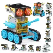 30-in-1 Solar Robot Kit - 243 Pieces, STEM Educational Building Set for Blue
