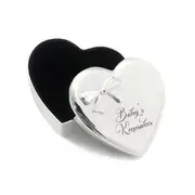 Keepsake Box Stainless Steel Heart Jewelry Storage Organiser Silver Plated 8cm