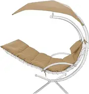 Hanging Lounge Chair Replacement Cushion with Umbrella Fabric, Waterproof and UV Resistant Cushion Pads for Outdoor Curved Hanging Hammock Swing Chair(Khaki)