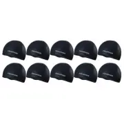 Aqua Sphere Plain Silicone Swimming Cap, Black/White, 10-Pack