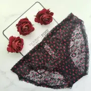 Victoria's Secret The Lacie Posey Lace Bikini Panty Black Whimsy Hearts S/M/L/XL