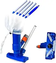 Labymos Swimming Pool Cleaning Kit Vacuum Cleaner Suction Head with Brushes Extendable Rod Mesh Bag