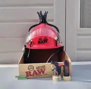 NEW Raw Fire Blazer Helmet Hat + Raw Refillable Torch + Raw Phoenix Lighter