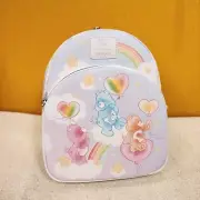 Loungefly Care Bears Heart Balloons Clouds Rainbow Star Mini Backpack NEW