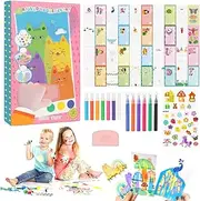 Rainbow Scratch Pictures for Children, 35 Pieces DIY Rainbow Scratch Art Set, Creative Rainbow Scratch Painting, Painting Set for Children for Birthday Parties, School Activities, Family Games