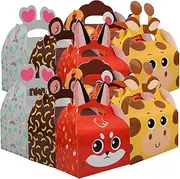 GREENADSCAPE 12pcs Animal Design Cookie Boxes Cake Paper Boxes Sturdy Safe Baking Packaging for Parties