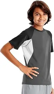 Hanes Big Boys' Sport Performance Colorblock Mesh Inset Tee