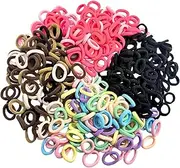 KEYRI 400 PCS Small Hair Bands Baby Hair Bobbles Colorful Toddler Hair Bands Cute Mini Hair Bands Seamless Elastic Hair Bands No Damage Hair Elastics for Babies Toddlers Kids and Girls (Colorful)