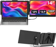 Laptop Screen Extender 14-Inch, 1080P FHD Portable Monitor, Type-C/Hdmi/Usb-A Pl