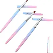 WOONEKY 3pcs Nail Art Brush DIY Drawing Pens for Home Salon Professional Use Includes Flat Detail Brushes Lightweight Manicure Tools for Stunning Nail Designs