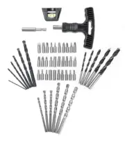 Hyper Tough 50-Piece Drill Bit And Driver Bit Set In Plastic Case NEW
