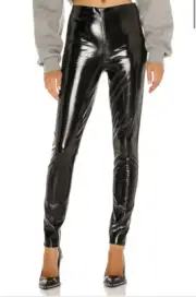 Rag & Bone Nina Vinyl Skinny Pants Black Back Pockets XS NWT $325