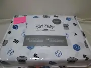 New Boy Zone Twin Sheet Set ALL SPORTS JERSEY & NUMBERS ~ Blue, Black, Grey NIP