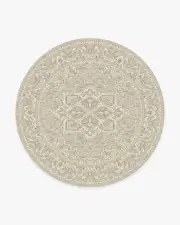 245' Round | Machine Washable Runner Rug | Kid & Pet Friendly | Indoor Rug | Hendesi Heriz Cream Rug | Ruggable