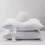 Pack of 2 White Goose Down Feather Pillows 233 Thread Count Soft Cotton 20x26