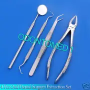 SET OF 4 PCS ORAL DENTAL SURGERY EXTRACTION KIT WITH EXTRACTING FORCEPS #30