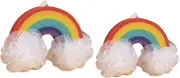 FONDOTIN 2pcs Rainbow Bath Sponge for Foamrich Loofah Balls for Shower and Bathing Exfoliating Washcloths with Adorable Design for Newborn and Bath Fun