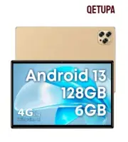 Qetupa New 10.1 Inch Android 13 Tablet 6GB 128GB Octa-Core 13MP 4G LTE