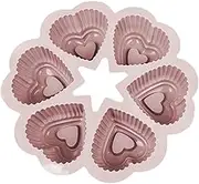 Heart Cake Mold | Birthday Cake Mold with 6 Holes,Chocolate Molds, Versatile Large Baking Trays, Silicone Cakes Pan for Baking