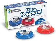Learning Resources Dice Poppers, Board Game Accessory, Dice Game, Set of 2 Dice in Popper, Ages 3+, Multi