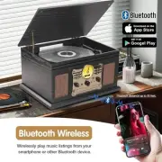 Bluetooth Record Player 10 in 1,3-Speed Turntable for Vinyl with Speakers, LP...