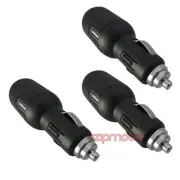 3X DUAL PORT USB CAR CHARGER ADAPTER BLACK IPHONE IPAD IPOD DROID RAZR NOOK GPS
