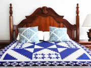 Incredible Patchwork Log Cabin & Stars Abstract FINISHED QUILT - Great quilting