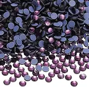 uxcell 1440 Pcs Hotfix Rhinestone Flatback 4mm Gem Crystal Round Resin Trims Beads Gem for Crafts Clothes DIY Decoration Nail Art, (SS16, Purple)