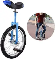 Unicycle 16/18/20/24 Inch Unicycle, Adult Trainer Unicycle, Height Adjustable Skidproof Bike, Balance Cycling Exercise Bike Unicycle, Suitable for People 1.20-1.75 Meters,Blue,24 Zoll