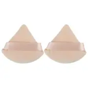 2 Pcs Loose Powder Puff Face Soft Triangle Puff Blender Beauty Makeup Tool Beige
