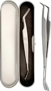 2 in 1 Tick Removal Tool - Tick Removal Tweezers Stainless Steel Pet Flea and Tick Removal, Dual Chip Tick Remover Tool, Pet Dog Cat Mites Removal Tool with Storage Box,, iron box, 説明を参照してください, See