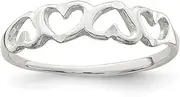 [JewelryWeb] 925 Sterling Silver Solid Polished Love Heart Ring Statement-Ring for Women