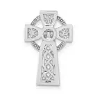 14k White Gold Polished Celtic Cross Slide Gift for Mother