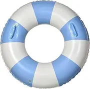 Inflatable Swimming Ring for Adults Large Striped Pool Float with Handles, Thickened Anti-Rollover Design for Beach Parties & Summer Fun,Perfect for Pool & Vacation
