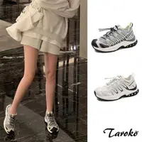 在飛比找ETMall東森購物網優惠-Taroko 小白鞋透氣網布厚底大尺碼休閒鞋(3色可選)